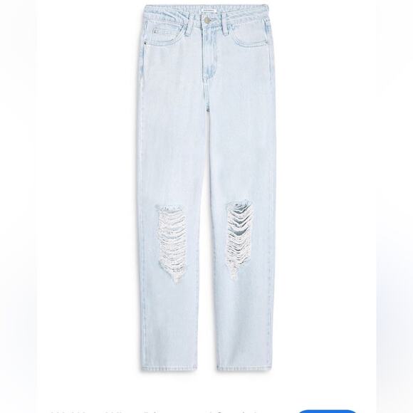 WeWoreWhat Light Wash Distressed Dad Jeans Size 28 - Picture 1 of 12